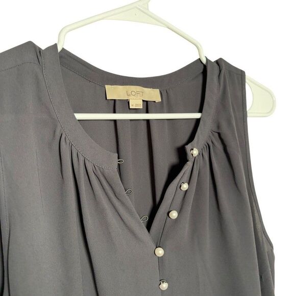 Loft Blouse Women's Medium V-Neck Popover Sleeveless Tank Top Shirt Career - Picture 5 of 10